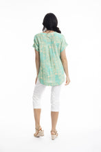 Load image into Gallery viewer, Orientique Hanalei Cuff Sleeve Top Printed colour back shot