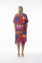 Load image into Gallery viewer, Orientique Jacuma Shirt Dress Printed colour back shot