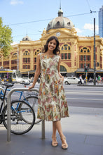 Load image into Gallery viewer, Orientique Lima Pleated Sleeveless Dress Olive colour front shot