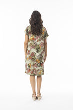Load image into Gallery viewer, Orientique Lima Reversible Short Sleeve Dress Olive colour back shot