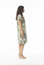 Load image into Gallery viewer, Orientique Lima Reversible Short Sleeve Dress Olive colour side shot