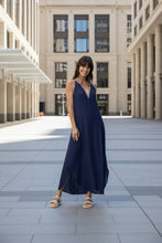 Load image into Gallery viewer, Orientique Lux Sleeveless Maxi Dress Navy colour front shot
