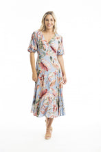 Load image into Gallery viewer, Orientique Luzon Midi Crossover Dress Printed colour front shot