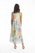 Load image into Gallery viewer, Orientique Sandy Sleeveless Midi Dress Printed colour back shot