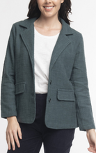 Load image into Gallery viewer, Orientique Solid Blazer Mediterranean Front Closed up