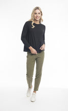 Load image into Gallery viewer, Orientique Solid Cord Jeggings Olive Colour Front View
