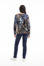 Load image into Gallery viewer, Orientique T-Shirt Contemporary Crew LS Abstract Floral colour back shot
