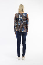 Load image into Gallery viewer, Orientique T-Shirt Contemporary V LS Abstract Floral colour back shot