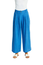 Load image into Gallery viewer, Ping Pong - Amal Linen Palazzo Pant in Ivy colour in front shot