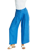 Load image into Gallery viewer, Ping Pong - Amal Linen Palazzo Pant in Ivy colour in front shot