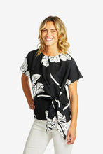 Load image into Gallery viewer, Ping Pong - Atlas Knot Front Top in Black/Ivory colour side shot