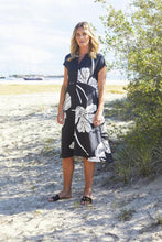 Load image into Gallery viewer, Ping Pong - Atlas Midi Dress in Black/Ivory colour front shot