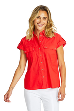 Load image into Gallery viewer, Ping Pong - Leah Cargo Shirt - Poppy colour front shot