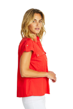 Load image into Gallery viewer, Ping Pong - Leah Cargo Shirt - Poppy colour side shot