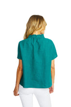 Load image into Gallery viewer, Ping Pong - Nora Linen Ruffle Blouse in Ivy colour back shot