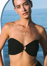 Load image into Gallery viewer, Salt Bandeau Top Black Color Front View