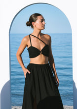 Load image into Gallery viewer, Salt Bandeau Top Black Color Front View