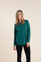 Load image into Gallery viewer, Two-T's Scoop Hem Jumper Forest Color Front View