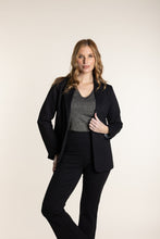 Load image into Gallery viewer, Two-T's Ponte Blazer with Mono Print Lining Front View