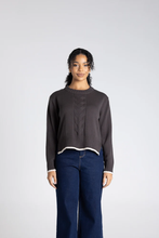 Load image into Gallery viewer, Two-T's - Cable Knit - Slate With Oat Tipping colour front shot