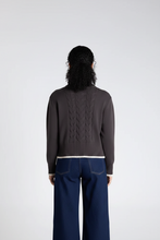 Load image into Gallery viewer, Two-T's - Cable Knit - Slate With Oat Tipping colour back shot