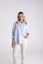 Load image into Gallery viewer, Two-T's - Classic Linen Shirt - Ice Blue colour front shot