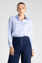 Load image into Gallery viewer, Two-T's - Classic Stripe Shirt - White Blue Stripe colour front shot