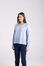 Load image into Gallery viewer, Two-T's - Crew Neck Sweater - Powder Blue colour side shot