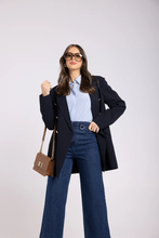 Load image into Gallery viewer, Two-T's - Long Line Blazer - French Navy colour front shot