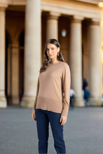 Load image into Gallery viewer, Two-T's - Merino Cotton Crew Neck Knit - Camel colour front shot