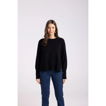 Load image into Gallery viewer, Two-T's - Merino Crew Neck Knit - Black colour front shot