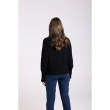 Load image into Gallery viewer, Two-T's - Merino Crew Neck Knit - Black colour back shot