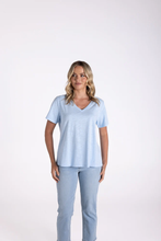 Load image into Gallery viewer, Two-T's - V Neck T-Shirt - Pale Blue colour front shot
