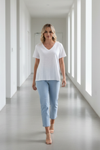 Load image into Gallery viewer, Two-T's - V Neck T-Shirt - White colour front shot