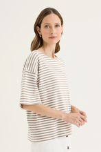 Load image into Gallery viewer, Yarra Trail - Banda Tee - Ecru/ Mocha colour side shot