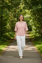 Load image into Gallery viewer, Yarra Trail - Banda Tee - White/ Volcanic colour front shot