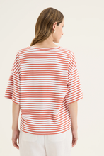 Load image into Gallery viewer, Yarra Trail - Banda Tee - White/ Volcanic colour back shot