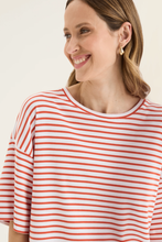 Load image into Gallery viewer, Yarra Trail - Banda Tee - White/ Volcanic colour front shot