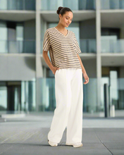 Load image into Gallery viewer, Yarra Trail - Carbon Stripe - Camel Marle/ Navy colour side shot