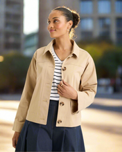 Load image into Gallery viewer, Yarra Trail - Mila Shacket - Camel colour front shot