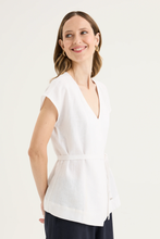 Load image into Gallery viewer, Yarra Trail - Tirari Wrap Top - White colour side shot