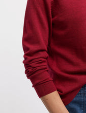Load image into Gallery viewer, Yarra Trail - Villa Knit Top - Cherry colour front closed up shot