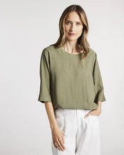 Load image into Gallery viewer, Yarra Trail - Wrap Hem Top in Moss colour front shot