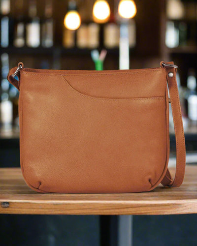 Avery Leather Crossbody Bag in Tan colour