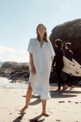 By Ridley Jamie Dress Ocean Color Front View