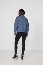Load image into Gallery viewer, Caju Double Breasted Cardi Woollahra Knit Blue colour back shot
