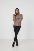 Load image into Gallery viewer, Caju Double Breasted Cardi Woollahra Knit Brown colour front shot
