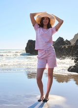 Load image into Gallery viewer, Charlie Jane - St James Top - Rose White Stripe colour front shot
