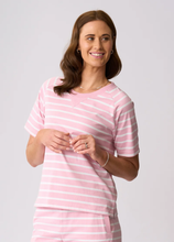 Load image into Gallery viewer, Charlie Jane - St James Top - Rose White Stripe colour front shot
