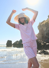 Load image into Gallery viewer, Charlie Jane - St James Top - Rose White Stripe colour front shot

